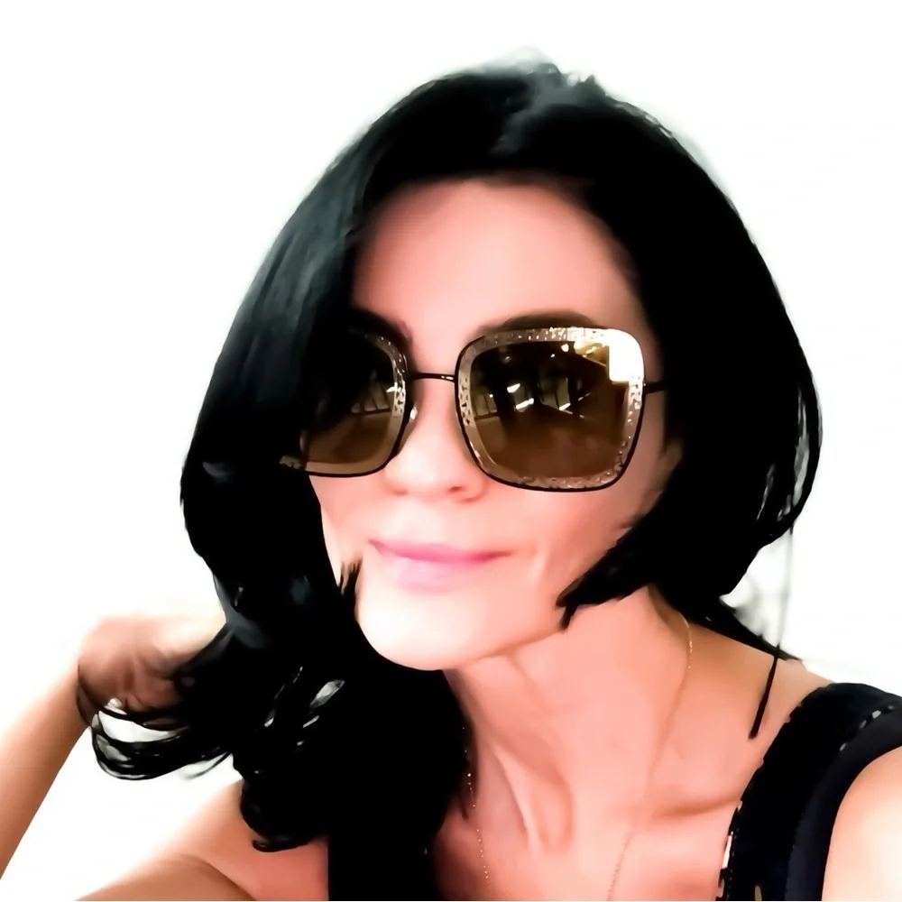 Dolce & Gabbana Gold Filigree Square Framed Sunglasses NWOT
